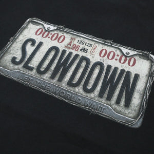 SLOWDOWN Carplate Washed Black Tee