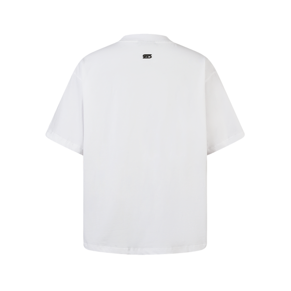 SLOWDOWN Sea Surfing Towel Embroidery White Tee