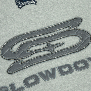 SLOWDOWN Quilted V Neck Jersey Grey