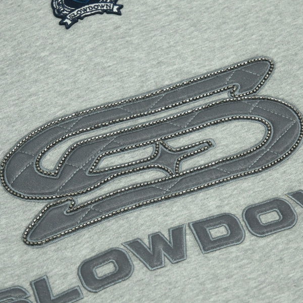 SLOWDOWN Quilted V Neck Jersey Grey