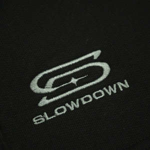 SLOWDOWN Logo Embroidery Sweatshorts Black