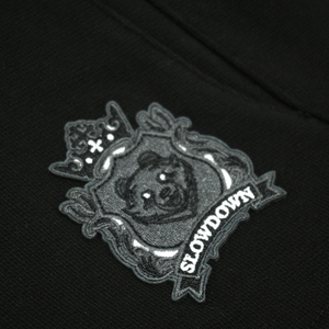 SLOWDOWN Logo Embroidery Sweatshorts Black