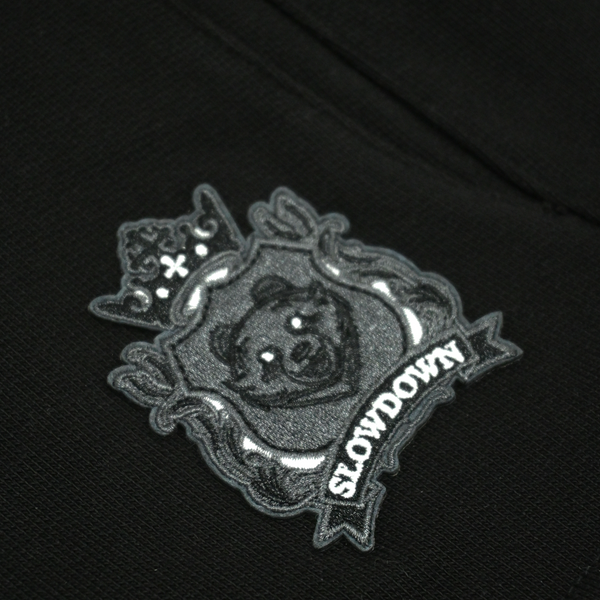 SLOWDOWN Logo Embroidery Sweatshorts Black