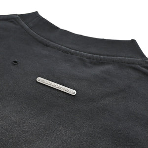 SLOWDOWN Hour Embroidered Black Tee