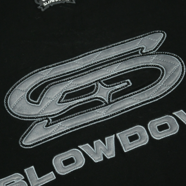 SLOWDOWN Quilted V Neck Jersey Black
