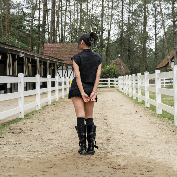 SLOWDOWN Equine Tang Top Black