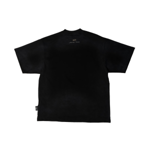 SLOWDOWN Faded Slurry Stone Tee Black