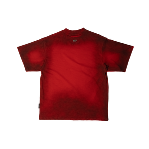 SLOWDOWN Faded Slurry Stone Tee Red