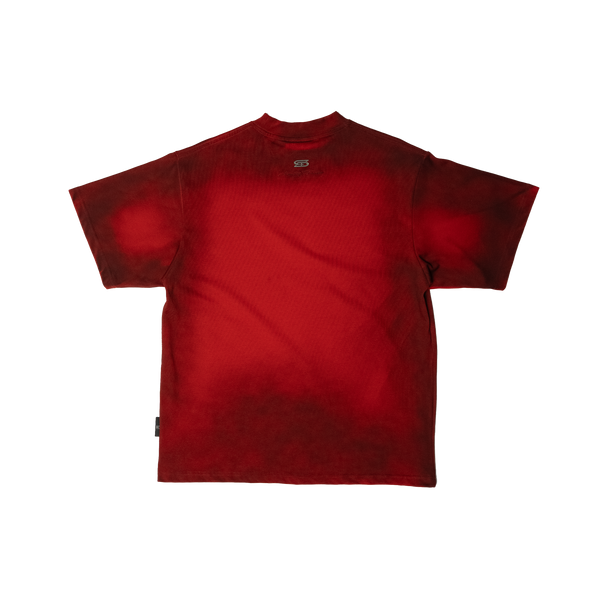 SLOWDOWN Faded Slurry Stone Tee Red