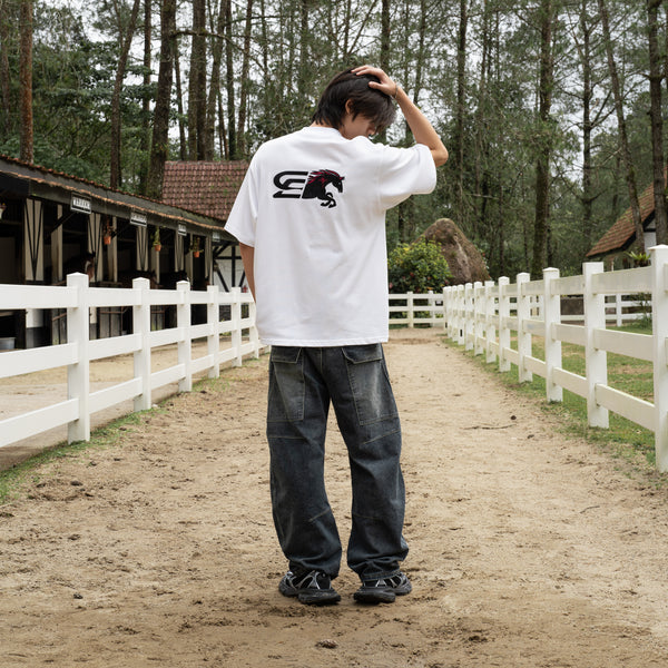 SLOWDOWN Logo Merge Tee White