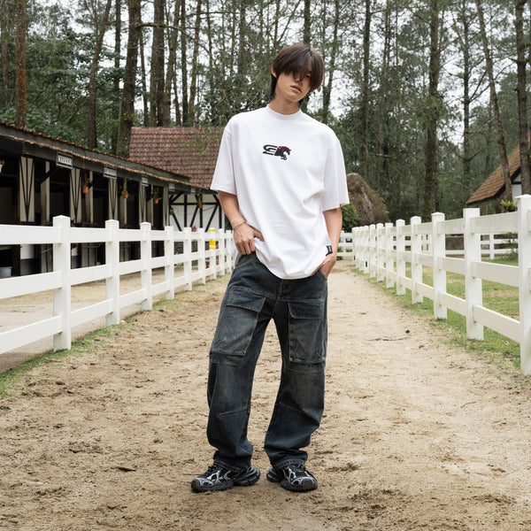 SLOWDOWN Logo Merge Tee White