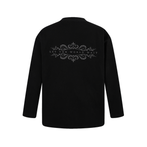 SLOWDOWN 3D Embroidery Black Long Sleeve Tee