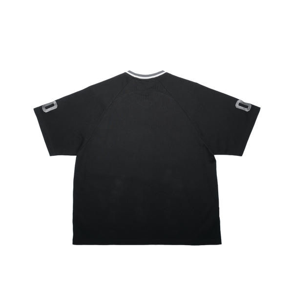 SLOWDOWN Quilted V Neck Jersey Black