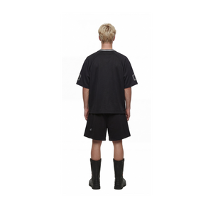 SLOWDOWN Quilted V Neck Jersey Black