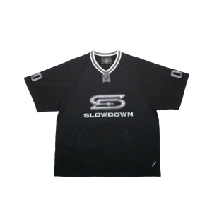 SLOWDOWN Quilted V Neck Jersey Black