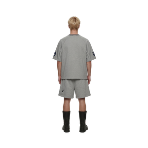 SLOWDOWN Quilted V Neck Jersey Grey