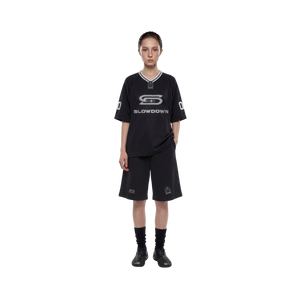 SLOWDOWN Logo Embroidery Sweatshorts Black