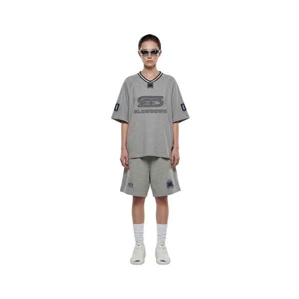 SLOWDOWN Logo Embroidery Sweatshorts Grey