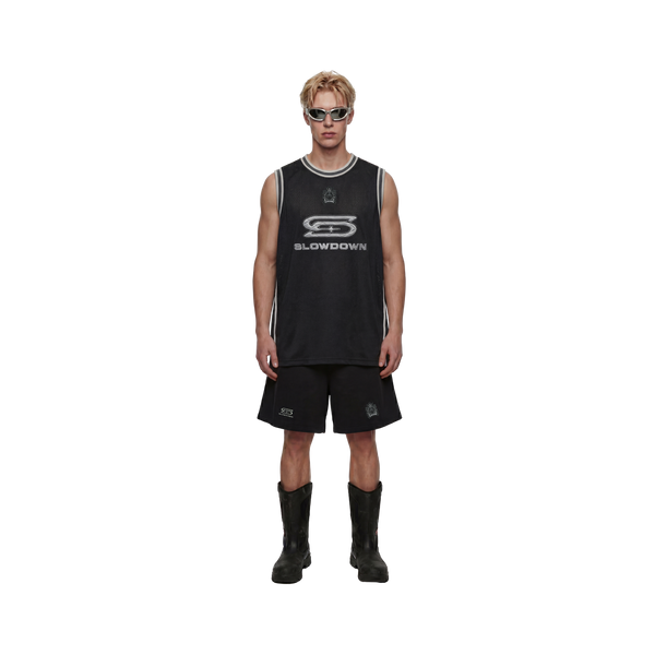 SLOWDOWN Quilted Sleeveless Jersey Black
