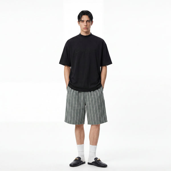 SLOWDOWN 3D Embroidery Dark Grey Blue Tee