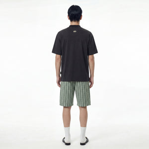 SLOWDOWN 3D Embroidery Dark Grey Blue Tee