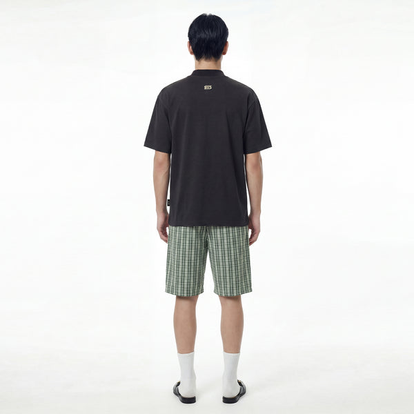 SLOWDOWN 3D Embroidery Dark Grey Blue Tee