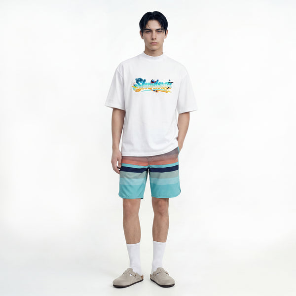 SLOWDOWN Surfing Towel Embroidery White Tee