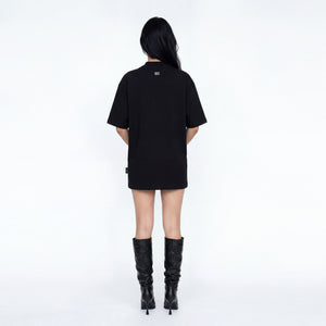 SLOWDOWN Surfing Towel Embroidery Black Tee