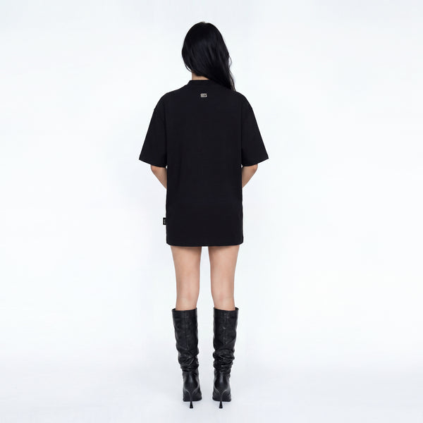 SLOWDOWN Surfing Towel Embroidery Black Tee