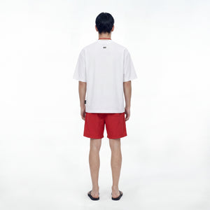 SLOWDOWN Sea Surfing Towel Embroidery White Tee