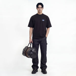 SLOWDOWN Transparent Tape Basic Black Tee
