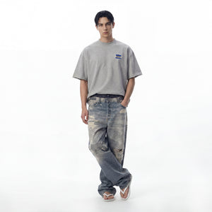 SLOWDOWN Transparent Tape Basic Grey Tee