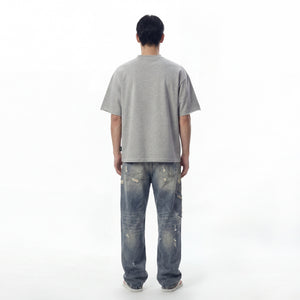 SLOWDOWN Transparent Tape Basic Grey Tee