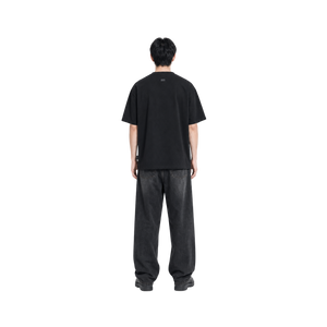 SLOWDOWN 3D Rhinestone & Flocked Lifebouy Black Tee