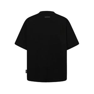 SLOWDOWN Qixi Exclusive 3D Heart Beaded & Rhinestone Embellished Black Tee