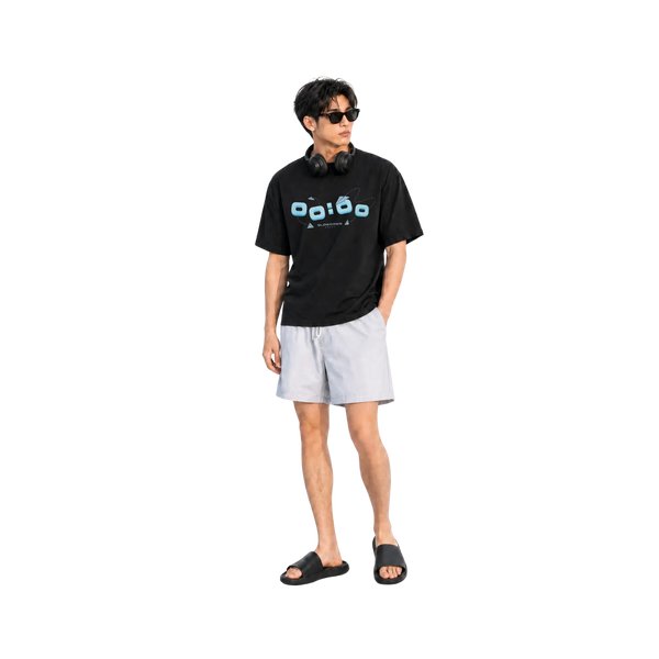 SLOWDOWN Airplane Embroidery Black Tee