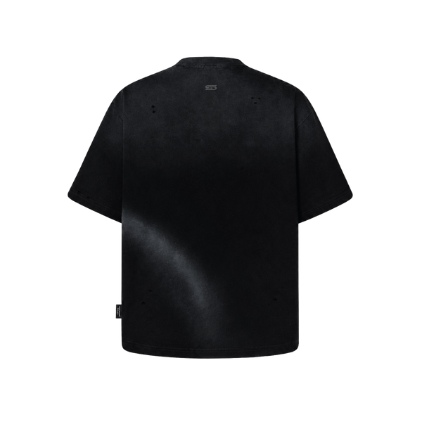 SLOWDOWN Eroded Font Black Tee