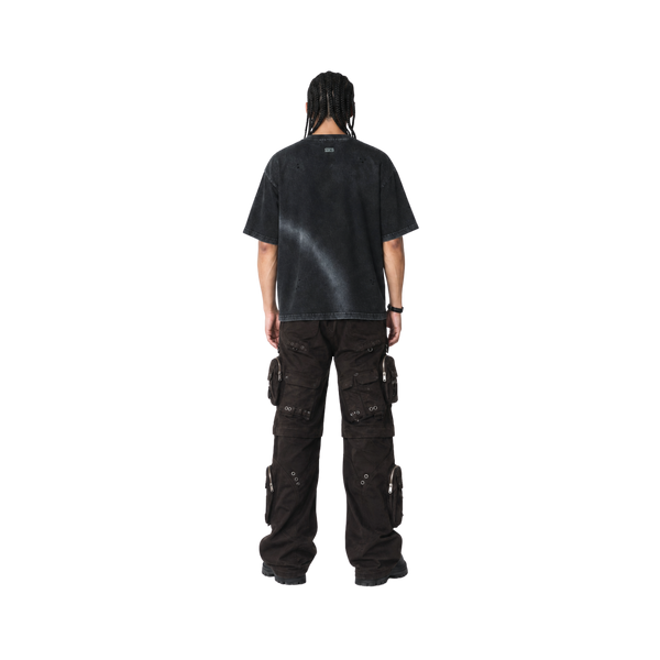 SLOWDOWN Eroded Font Black Tee