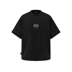 SLOWDOWN Eroded Logo Mark Black Tee