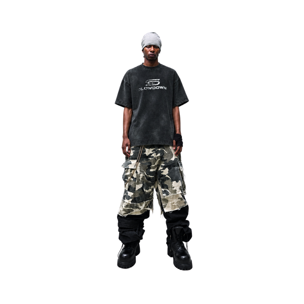 SLOWDOWN Haze Trace Logo Black Tee