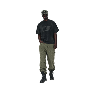 SLOWDOWN Hour Embroidered Black Tee
