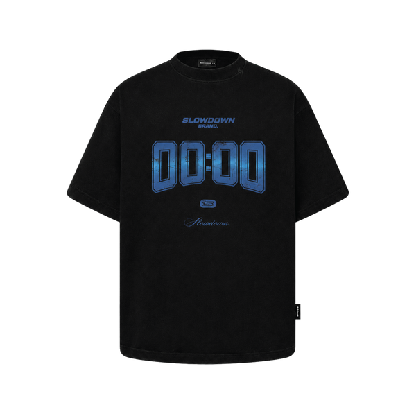SLOWDOWN Blue Hour Washed Black Tee