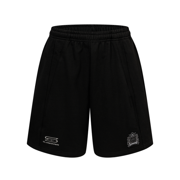 SLOWDOWN Logo Embroidery Sweatshorts Black