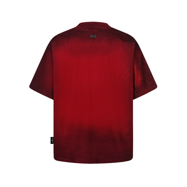 SLOWDOWN Faded Slurry Stone Tee Red