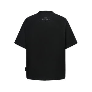 SLOWDOWN Faded Slurry Stone Tee Black