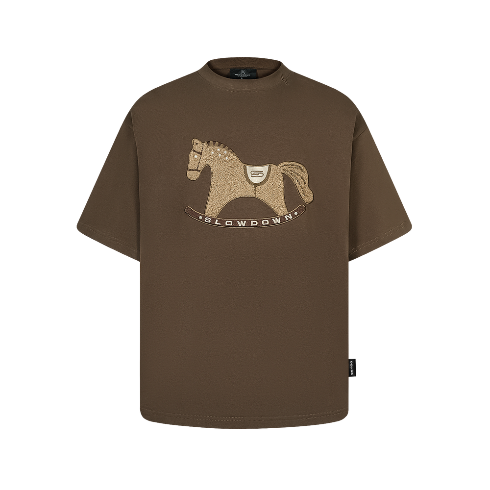 SLOWDOWN Gentle Pony Tee Brown