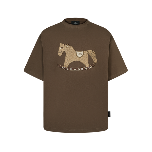 SLOWDOWN Gentle Pony Tee Brown