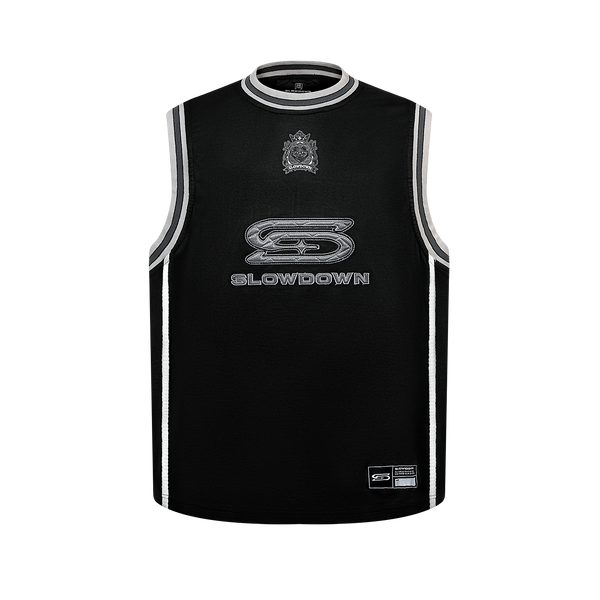 SLOWDOWN Quilted Sleeveless Jersey Black