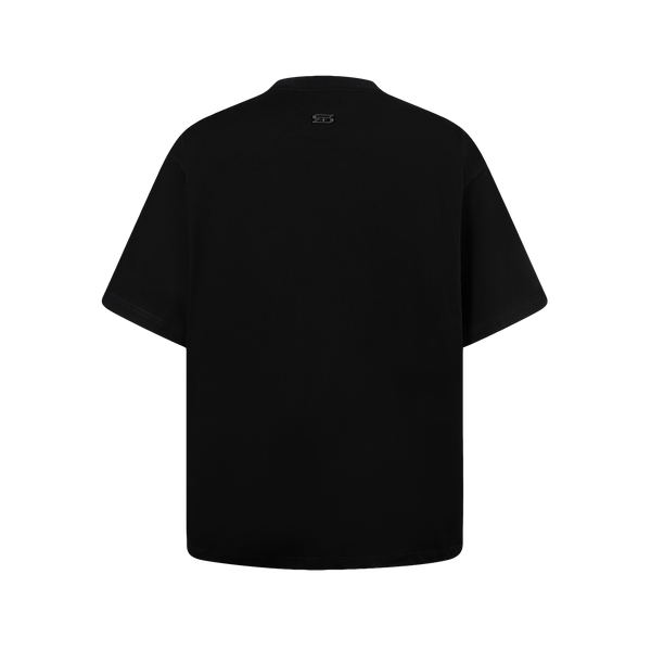SLOWDOWN Sea Surfing Towel Embroidery Black Tee