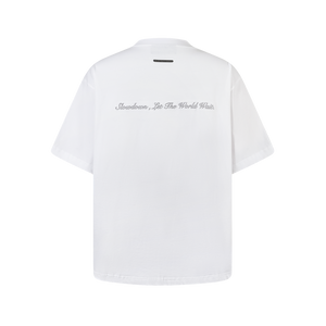 SLOWDOWN Rhinestone Embellished White Tee